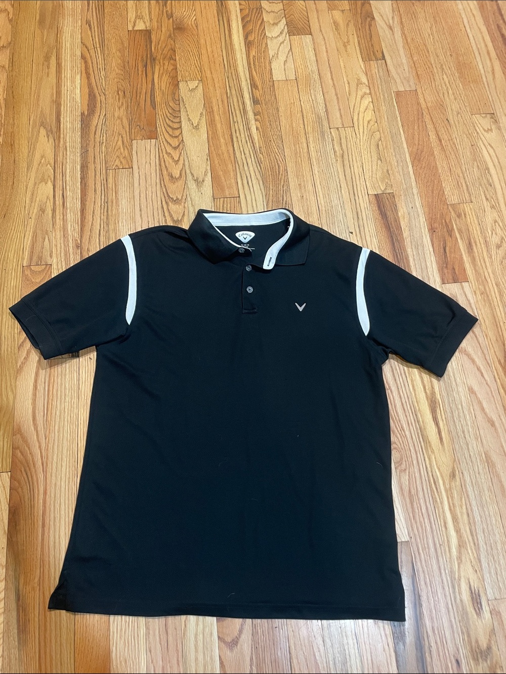 Callaway XL Black Polo with White Trim Accents